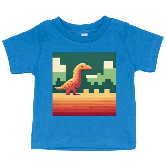 Cute Dino Pixel Baby Jersey T-Shirt – 8 Bit Baby T-Dinosaurs T | Shopamericaio