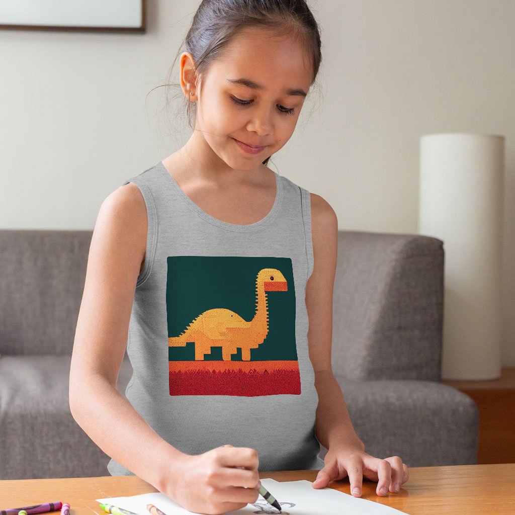 Dinosaurs Kids’ Jersey Tank – 8 Bit Sleeveless T-Shirt | Shopamericaio