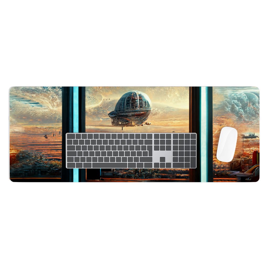 Future City Art Desk Mat – Printed Desk Pad – Cool Laptop Desk Mat