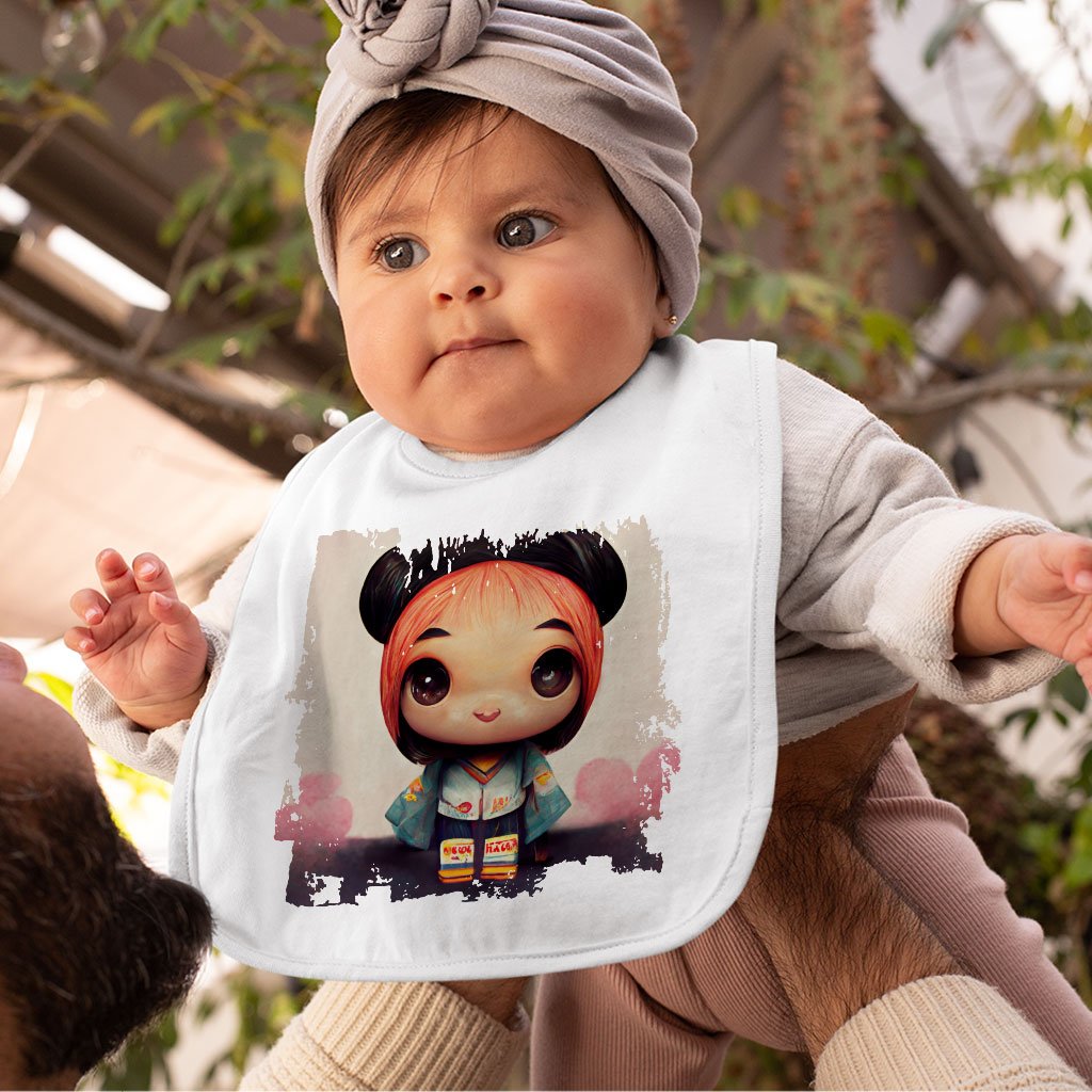 Girl Print Baby Bibs – Anime Baby Feeding Bibs – Anime Print Bibs for Eating