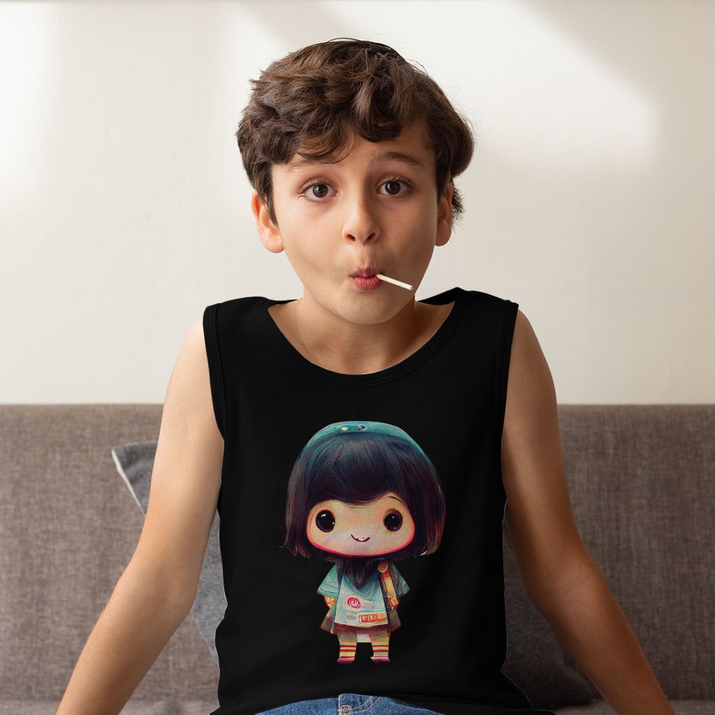 Kawaii Anime Kids’ Jersey Tank – Japanese Sleeveless T-Shirt | Shopamericaio