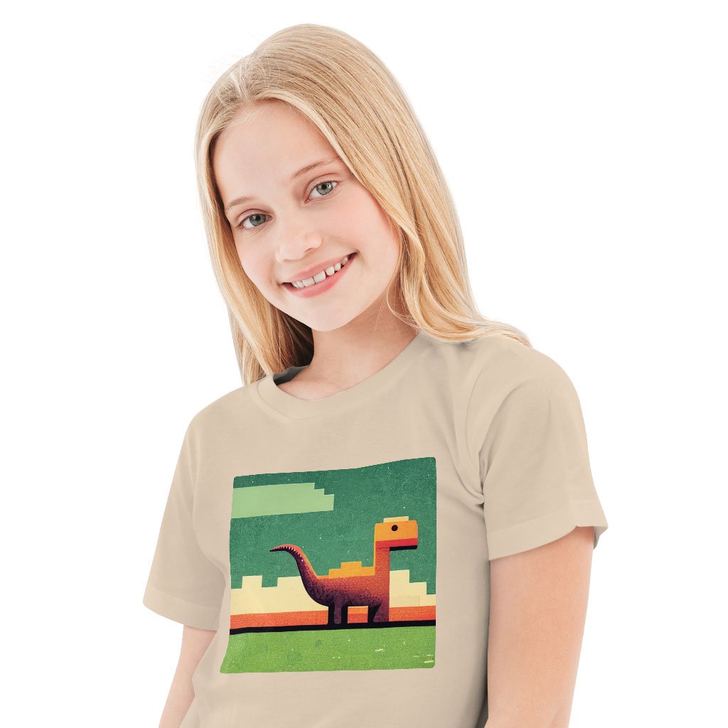 Dino Pixel Art Kids’ T-Shirt – Dinosaurs T | Dinosaurs Puzzles | Shopamericaio