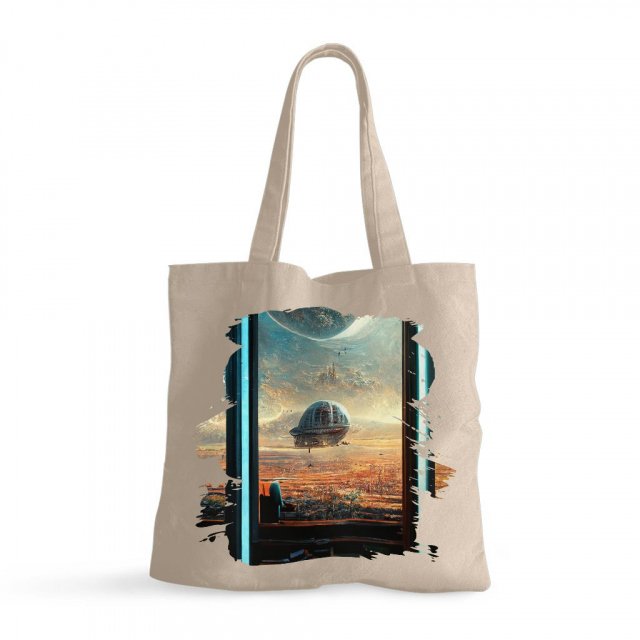 Future City Art Small Tote Bag – Printed Shopping Bag – Cool Tote Bag