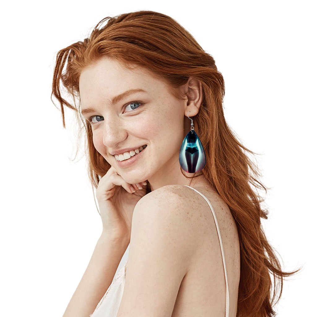 Woman Body Silhouette Art Earrings – Neon Earrings | Fashion Model Art Earrings