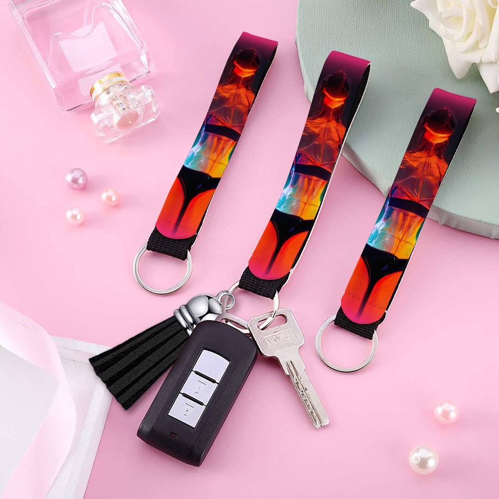 Sci Fi Supermodel Art Keychain Wristlet – Fantasy Keychain Bracelet