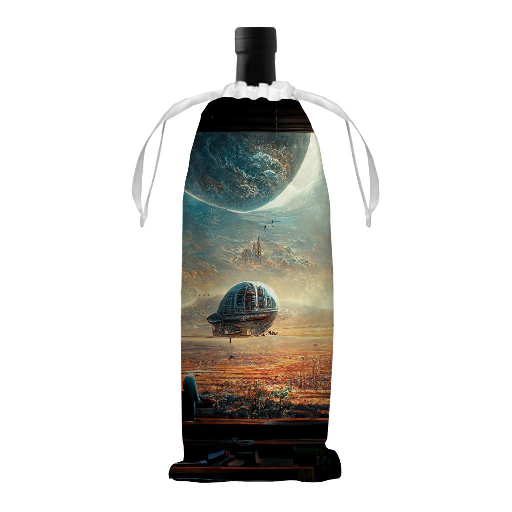 Future City Art Wine Tote Bag - Cool | Nigerian Bottle Opener | Shopamericaio