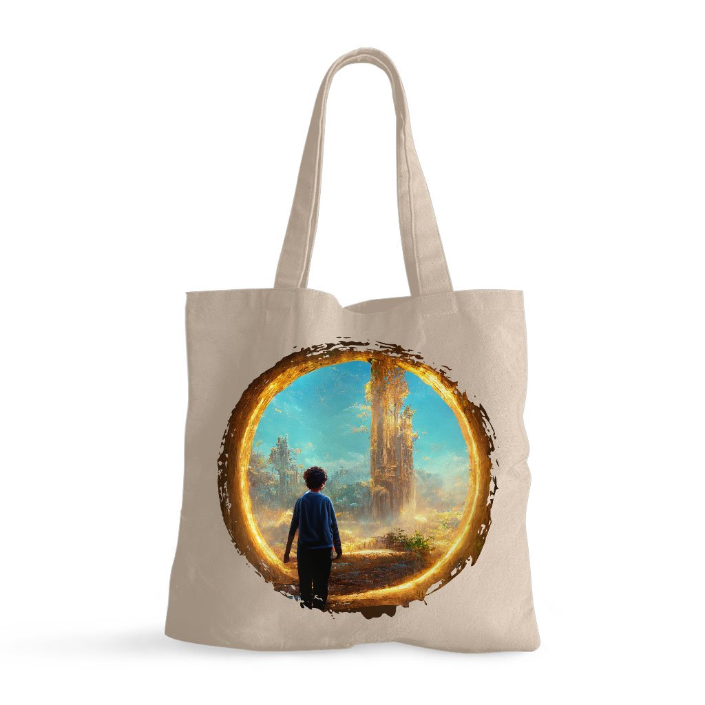 Mystical Fantasy World Art Small Tote Bag – Landscape Shopping Bag