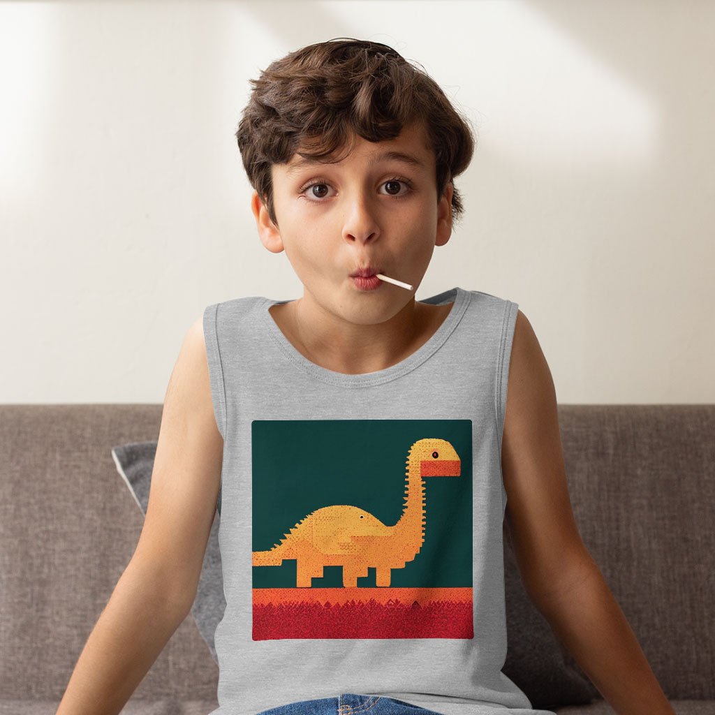 Dinosaurs Kids’ Jersey Tank – 8 Bit Sleeveless T-Shirt | Shopamericaio