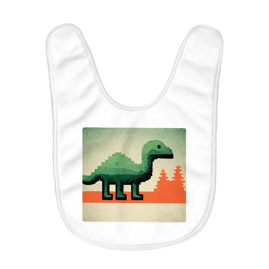 Dino Baby Bibs – Pixel Baby Feeding Bibs – Graphic Bibs for Eating