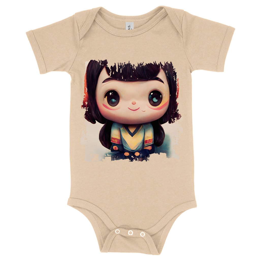 Anime Girl Smiling Baby Jersey Onesie – Cute Baby One-Piece | Shopamericaio