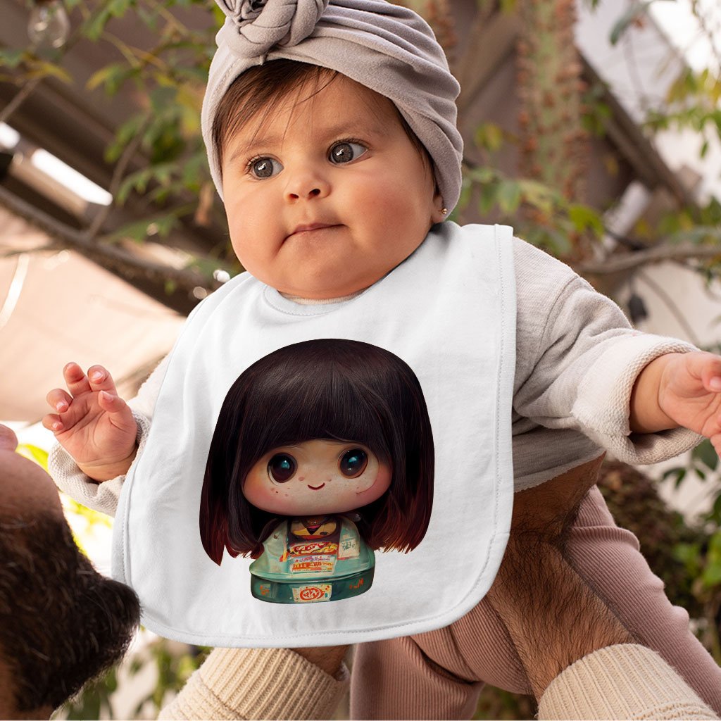 Girl Print Baby Bibs – Japanese Baby Feeding Bibs – Cute Bibs for Eating