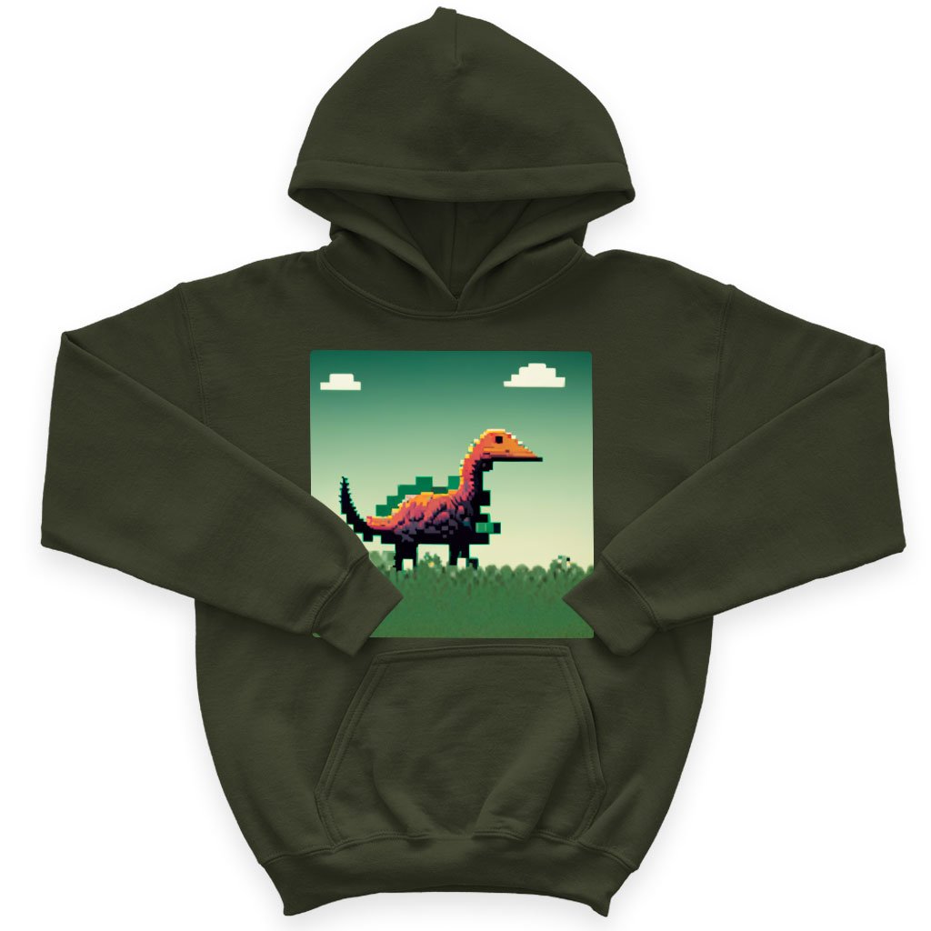 Cute Dinosaur Kids’ Sponge Fleece Hoodie – Retro Kids’ Hoodie | Shopamericaio