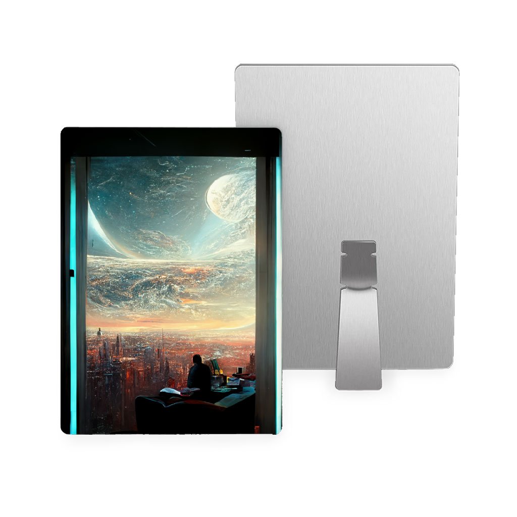 Futuristic City Art Metal Photo Prints – Space City Decor Picture
