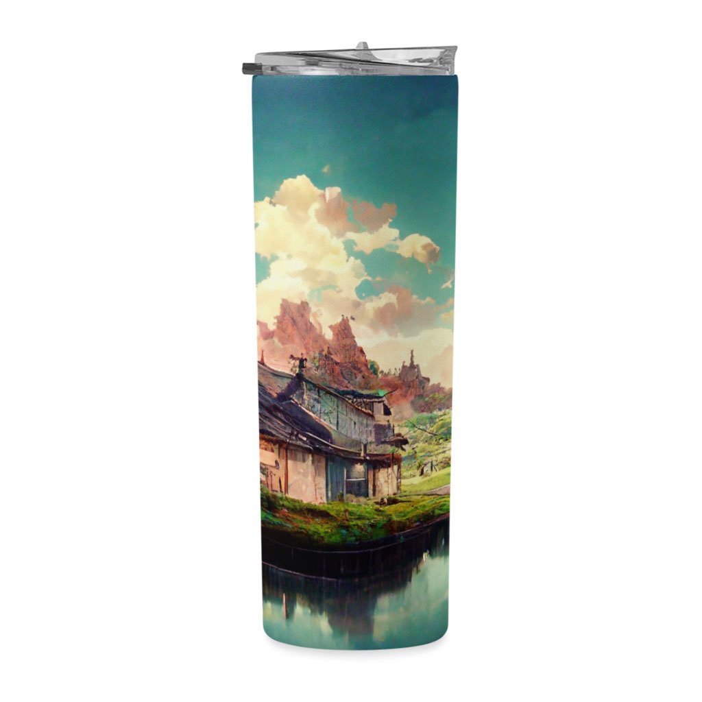 Anime City Concept Art 20oz Skinny Tumbler – Landscape Travel Mug