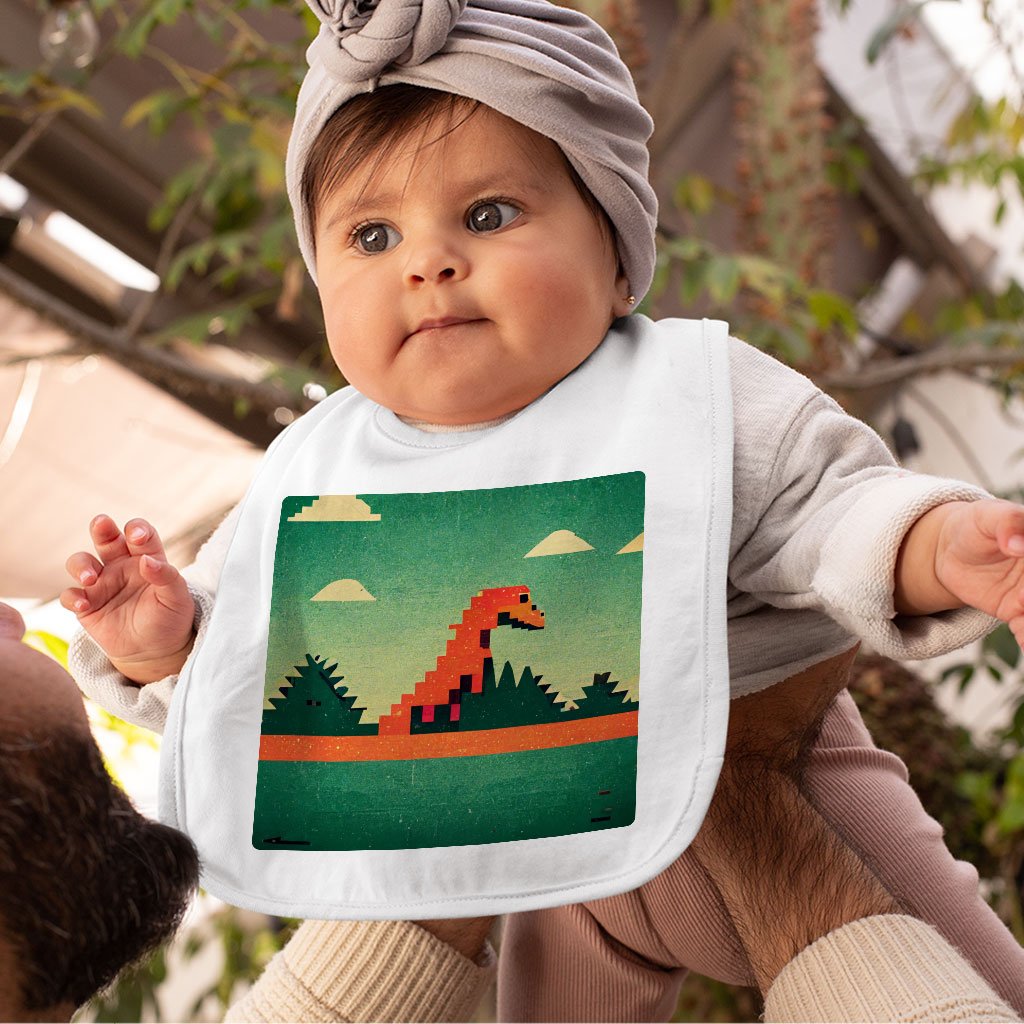 Dino Pixel Art Baby Bibs – Cute Dinosaur Baby Feeding Bibs | Shopamericaio
