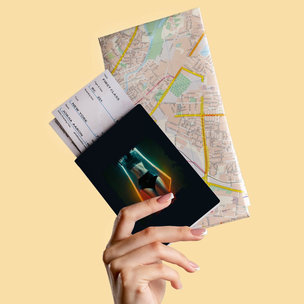 Cyberpunk Supermodel Character Art Passport Cover – Futuristic Passport Cover