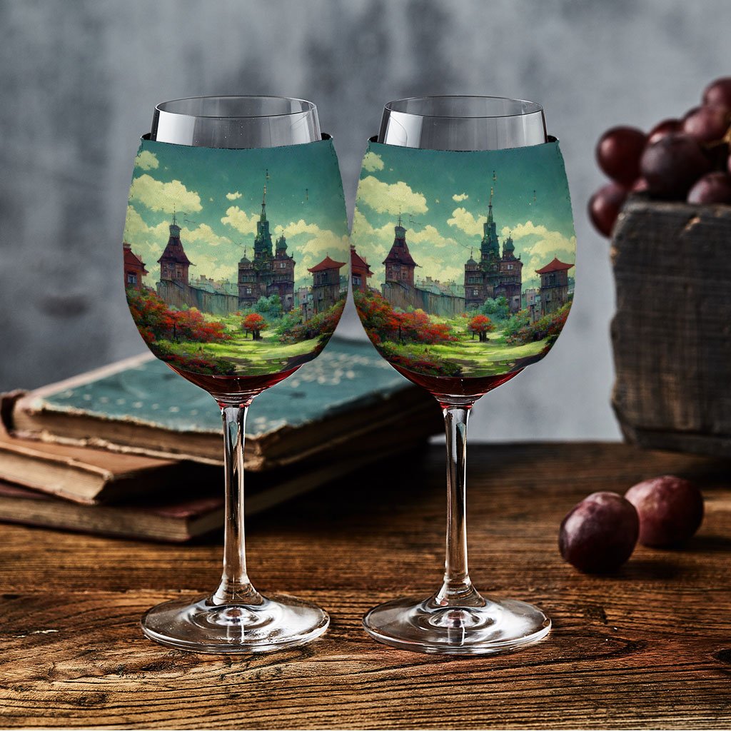 Cartoon City Art Wine Glass Sleeve – Anime Sleeves for Wine Glass