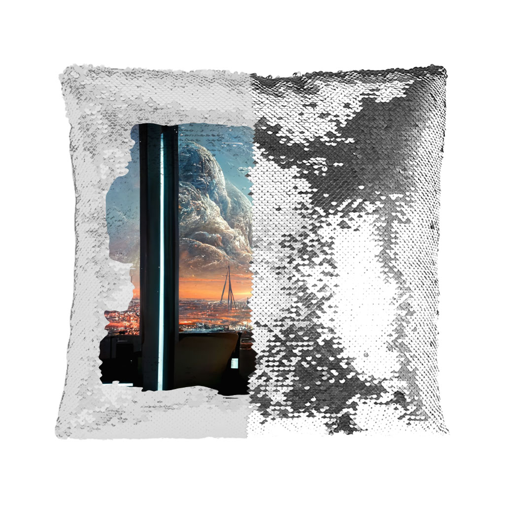 Space Station City Art Sequin Pillow Case – Graphic Pillow Case | Shopamericaio