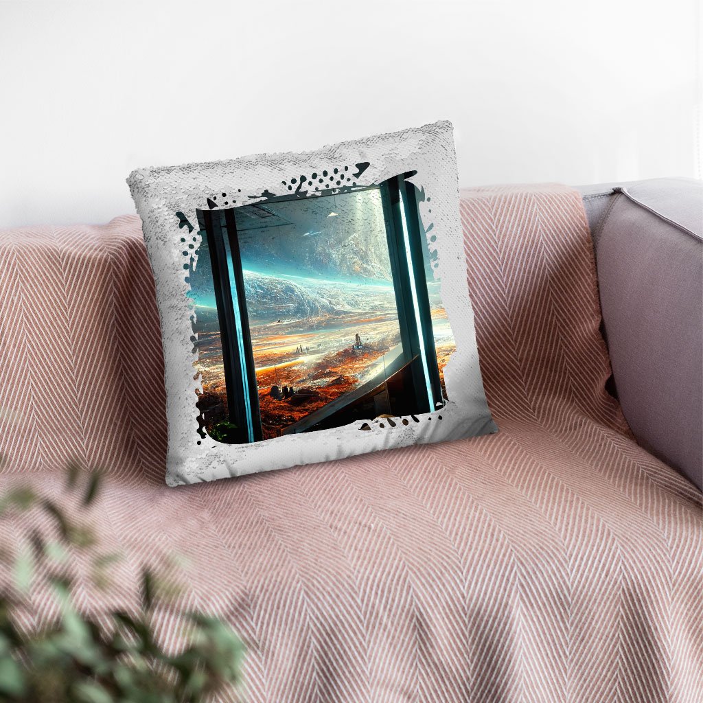 Futuristic Cities Fantasy Art Sequin Pillow Case – Cool Pillow Case