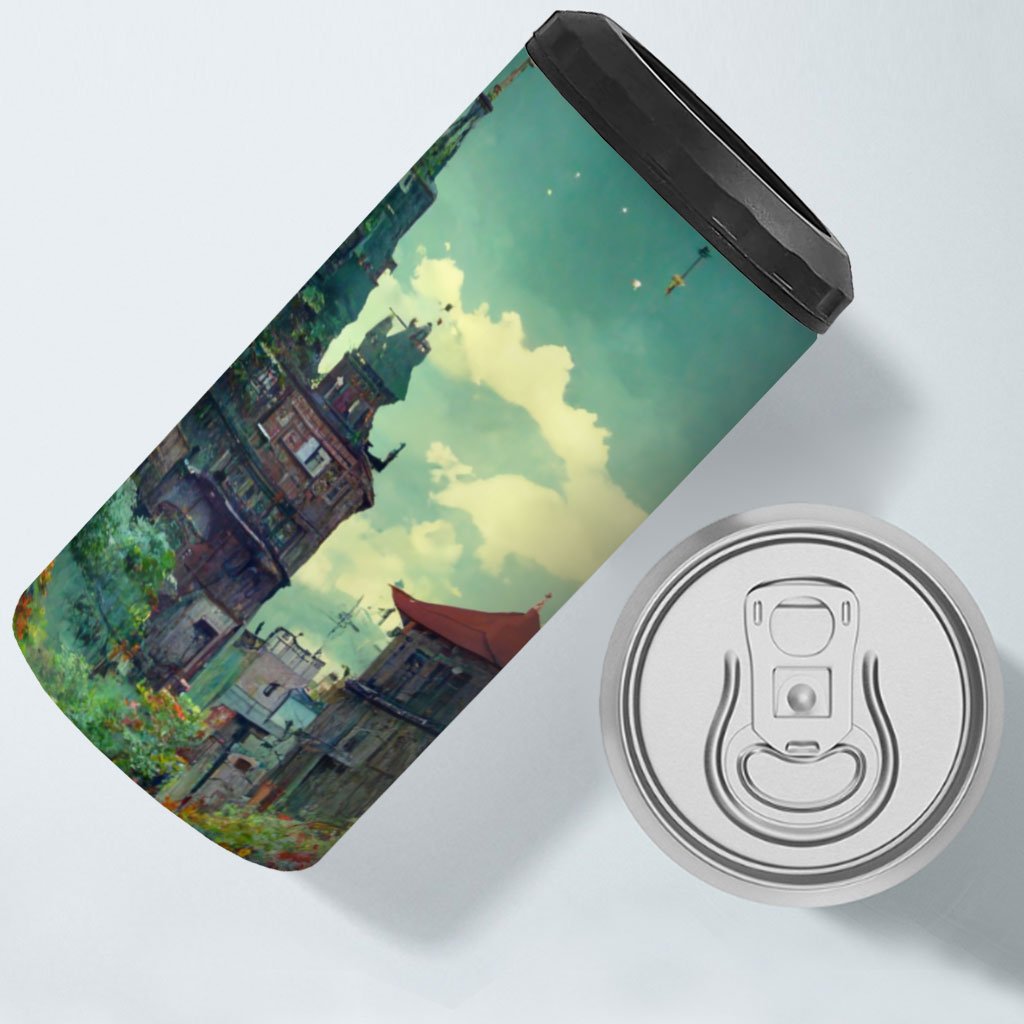 Cartoon City Art Insulated Slim Can Cooler – Anime Can Cooler | Africa Mug
