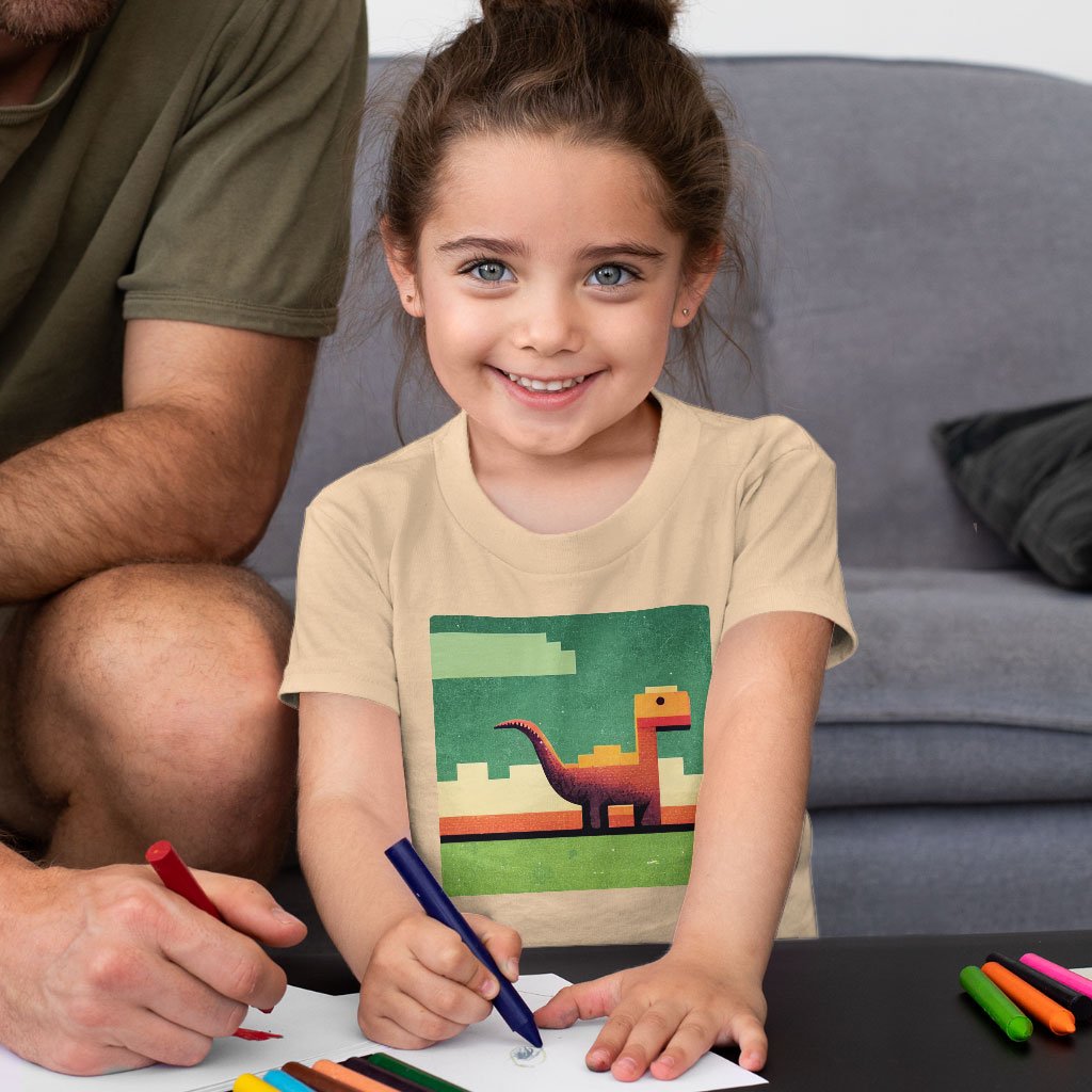 Dino Pixel Art Toddler T-Shirt – Dinosaurs Kids’ T | Animals Zoo Art