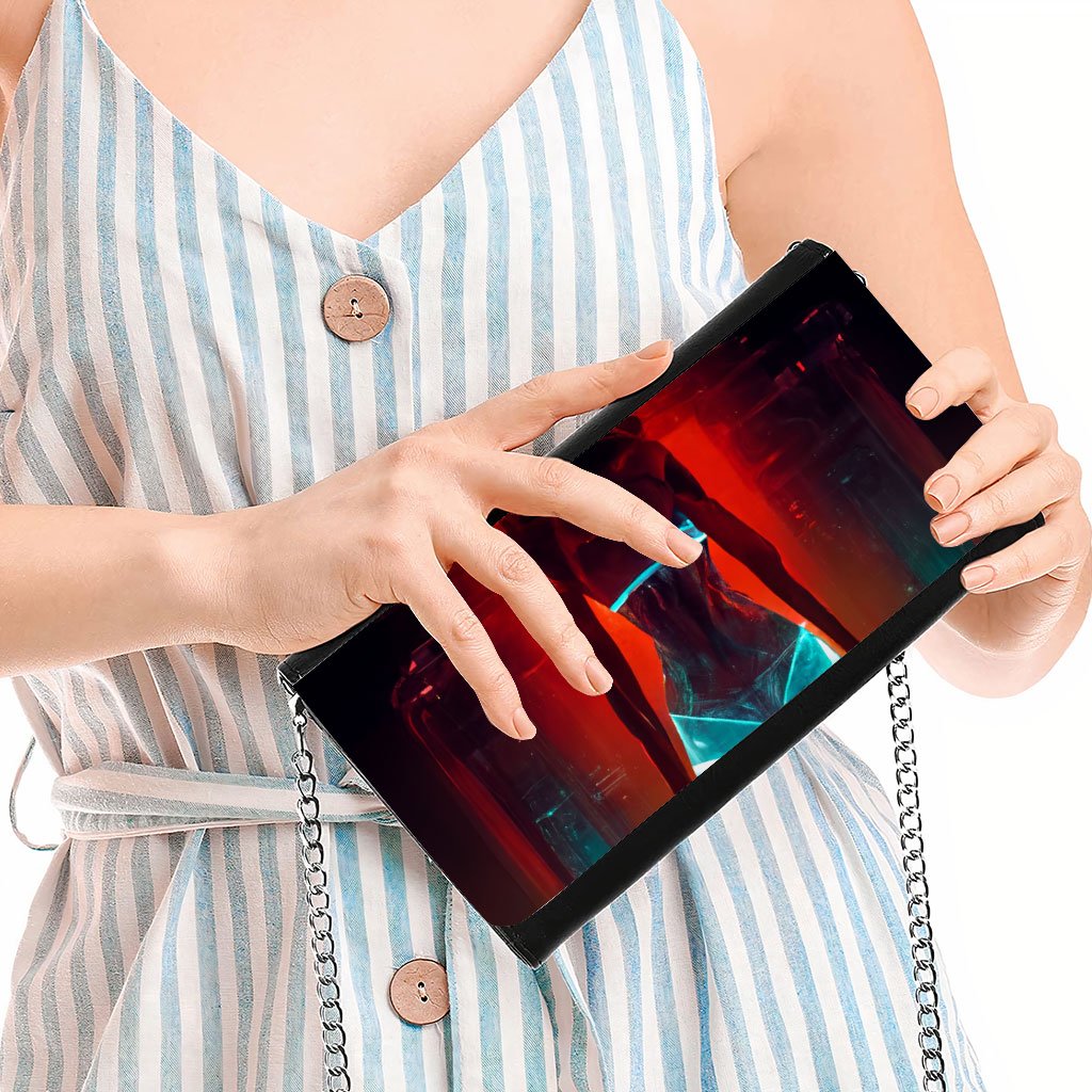 Fashion Model Woman In Neon Light Women’s Wallet Clutch | Shopamericaio