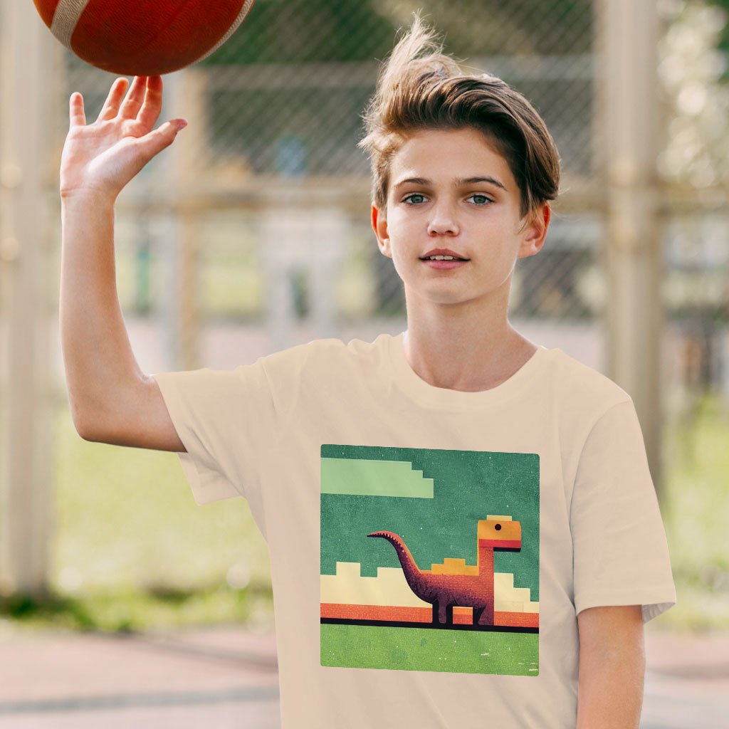 Dino Pixel Art Kids’ T-Shirt – Dinosaurs T | Dinosaurs Puzzles | Shopamericaio