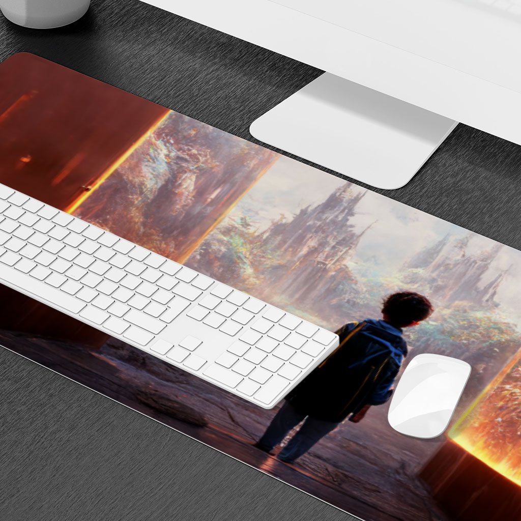 Fantasy World Concept Art Desk Mat – Portal Desk Pad – Printed Laptop Desk Mat