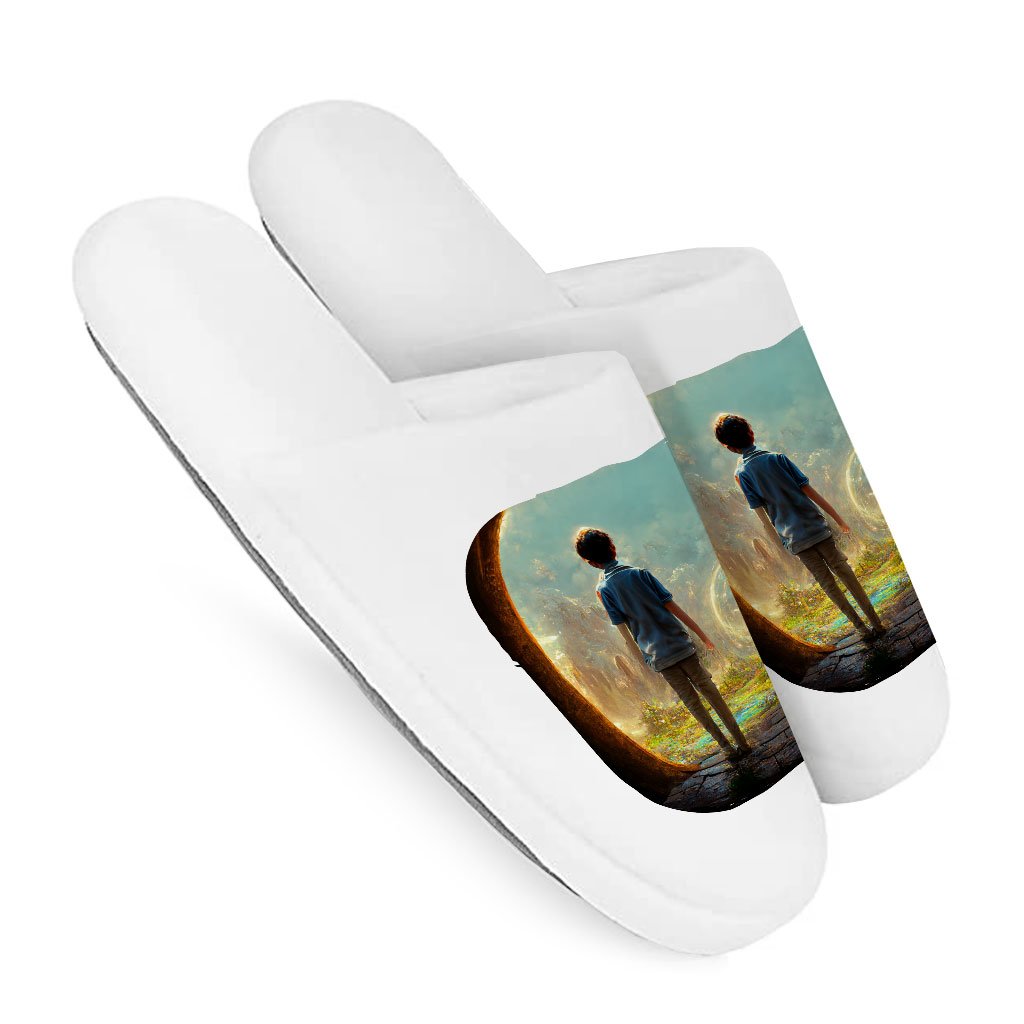Fantasy World Digital Art Memory Foam Slippers – Magical Forest Slippers