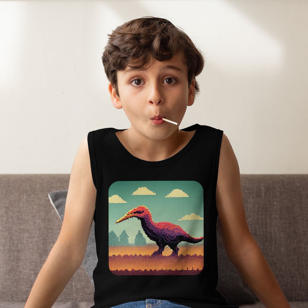 Cute Dinosaur Kids’ Jersey Tank – Dino Sleeveless T-Shirt | Shopamericaio