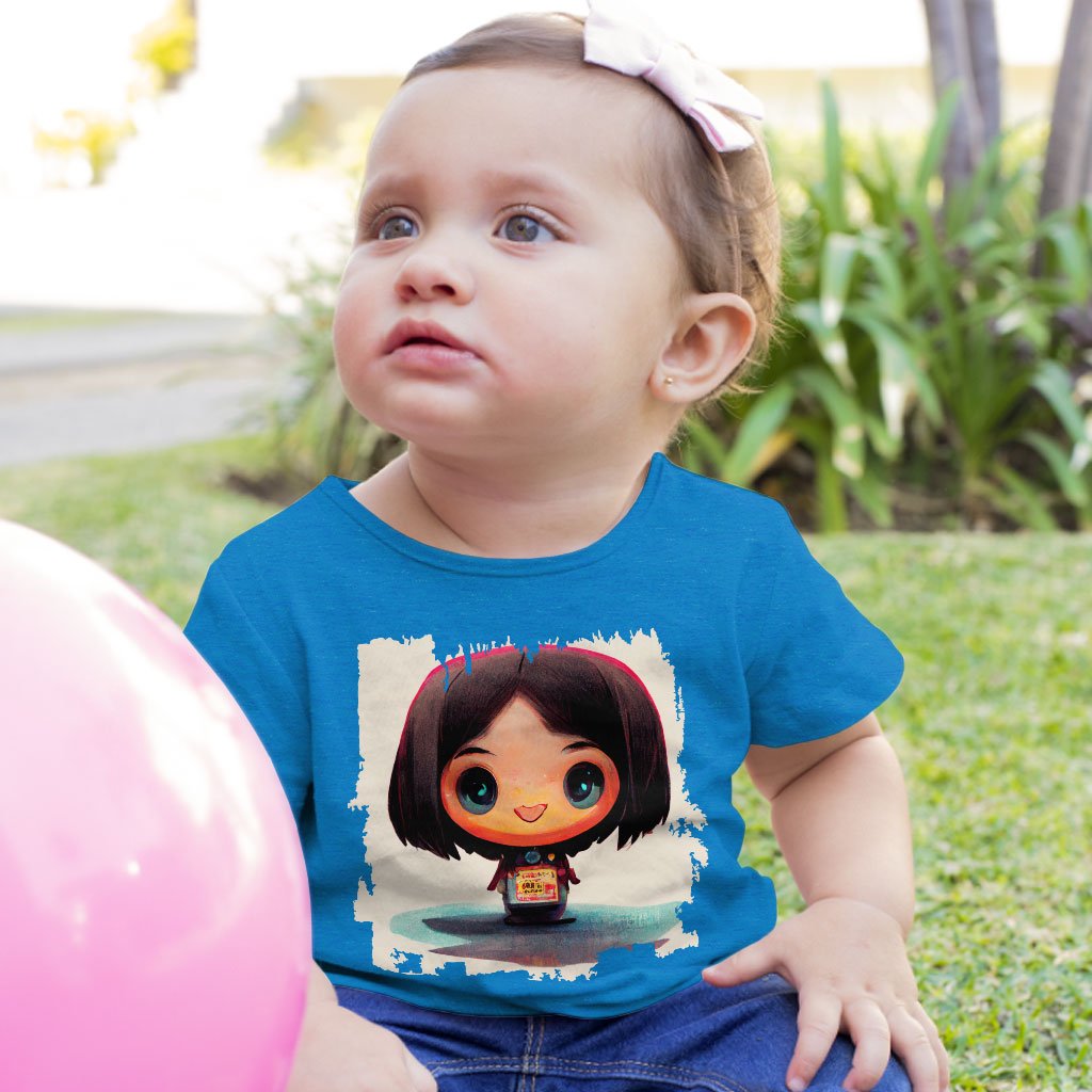 Japanese Young Cute Girl Baby Jersey T-Shirt – Kawaii Baby T-Anime Style T