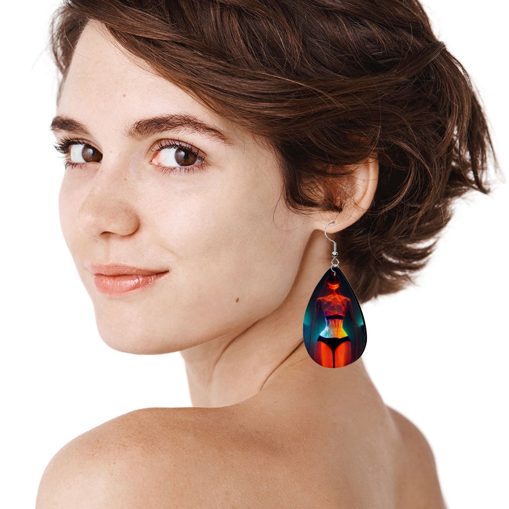 Sci Fi Supermodel Art Earrings – Fantasy Earrings – Silhouette Earrings