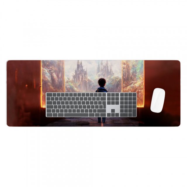 Fantasy World Concept Art Desk Mat – Portal Desk Pad – Printed Laptop Desk Mat