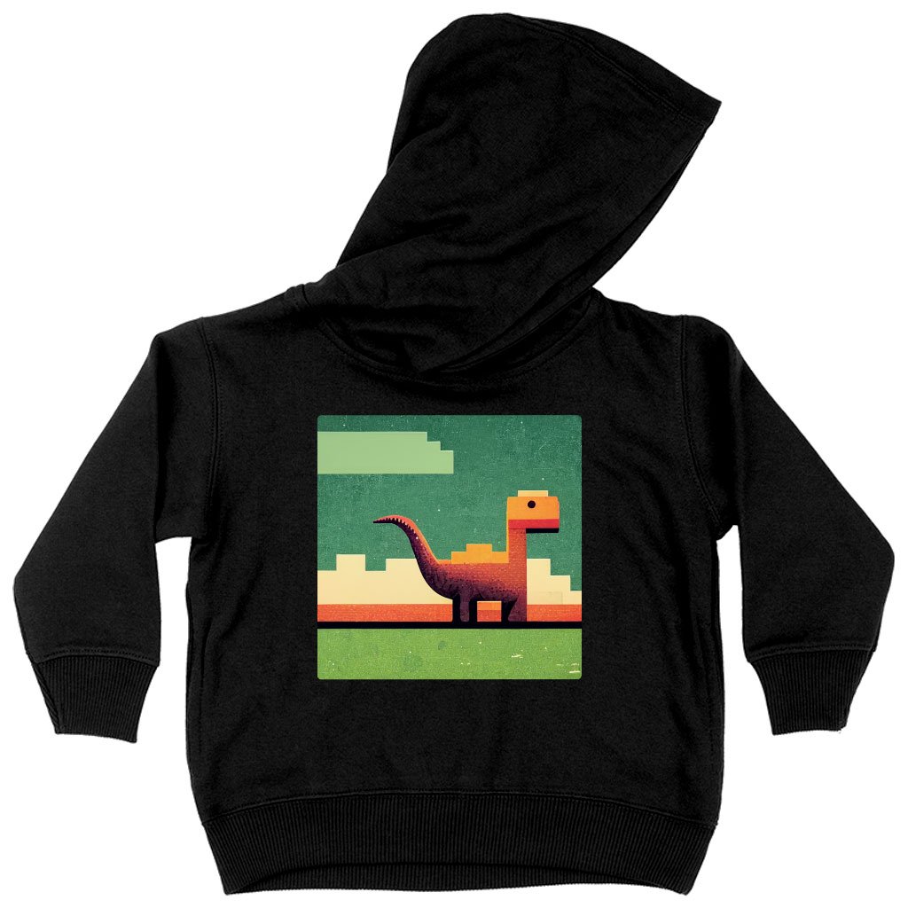 Dino Pixel Art Toddler Hoodie – Dinosaurs Toddler Hooded Sweatshirt
