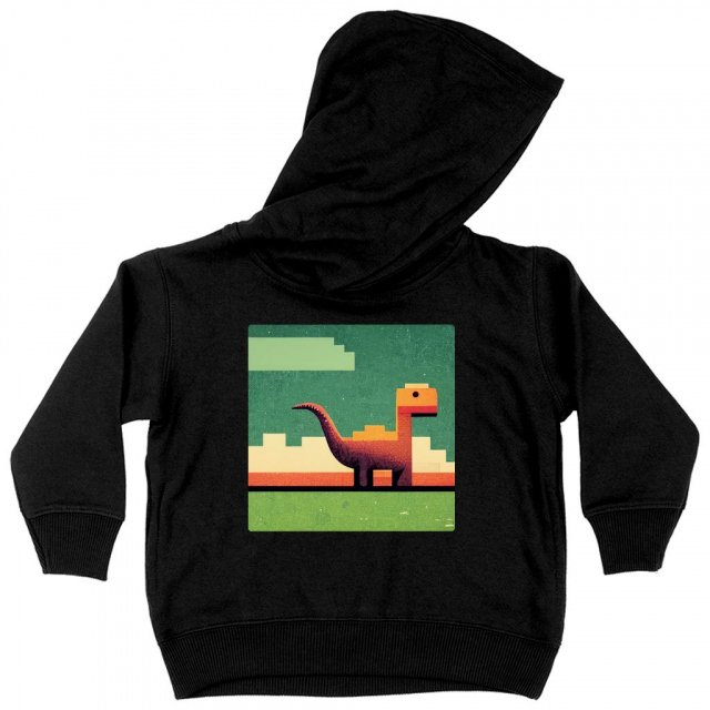 Dino Pixel Art Toddler Hoodie – Dinosaurs Toddler Hooded Sweatshirt
