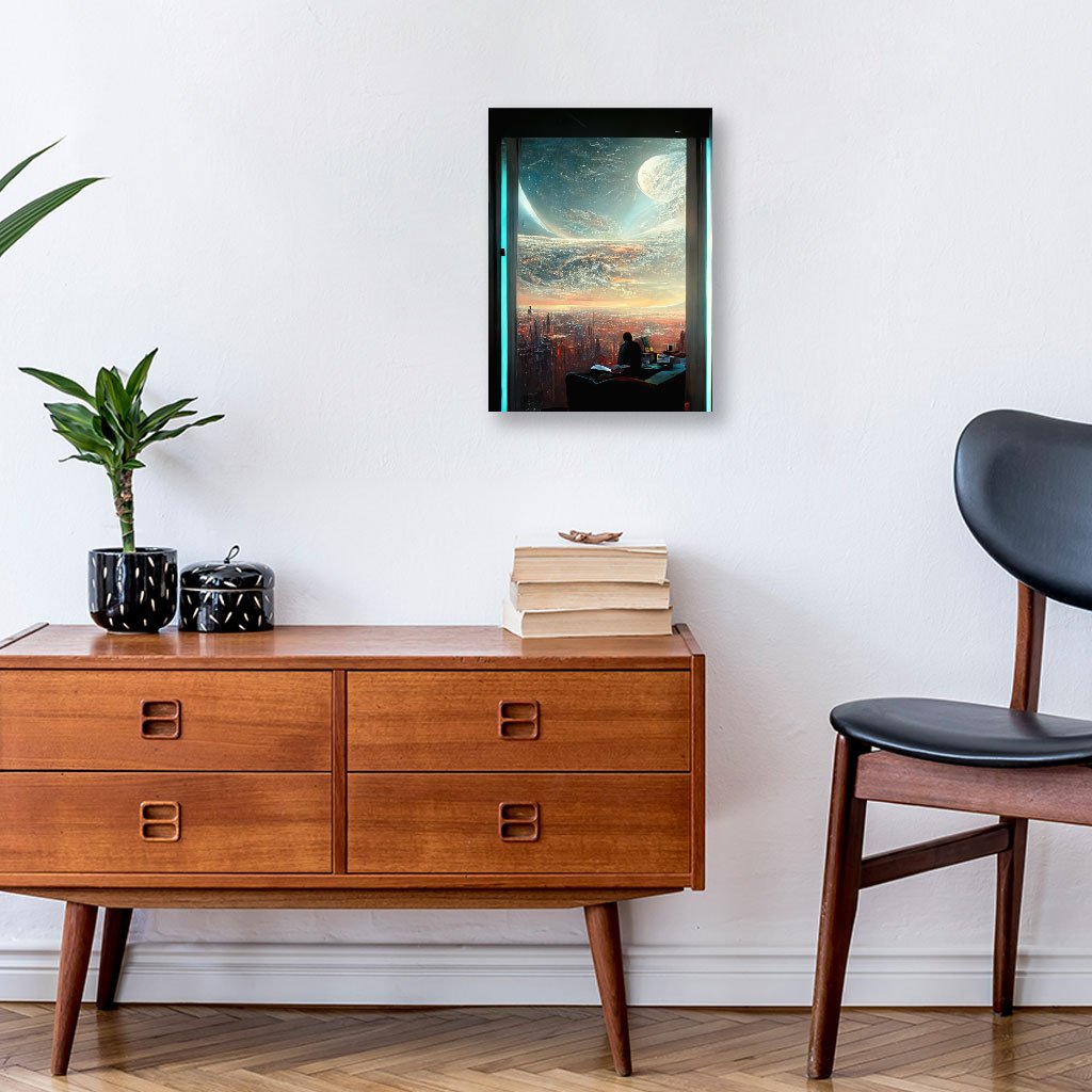 Futuristic City Art Wall Picture – Space City Stretched Canvas | Shopamericaio