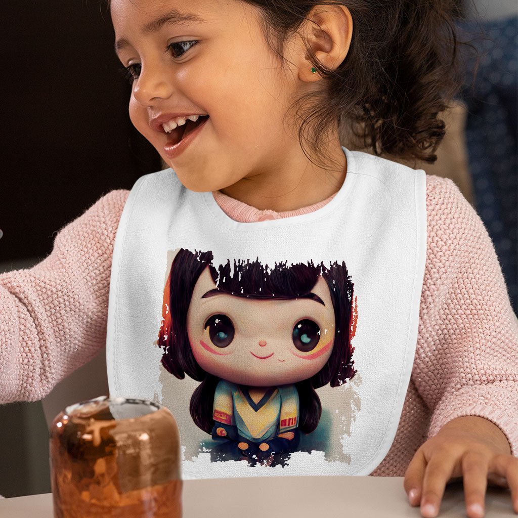 Anime Girl Smiling Baby Bibs – Anime Print Baby Feeding Bibs | Shopamericaio