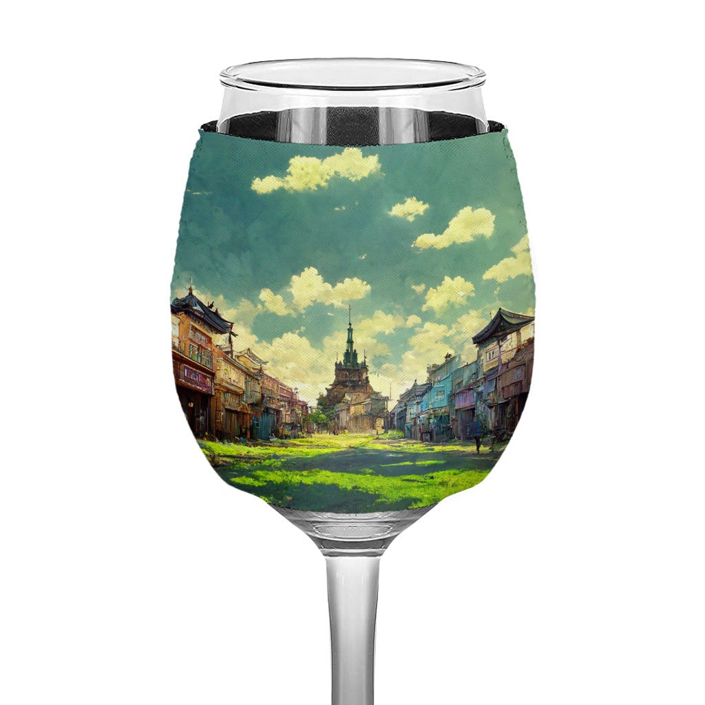 Anime City Background Art Wine Glass Sleeve – Painting Sleeves for Wine Glass