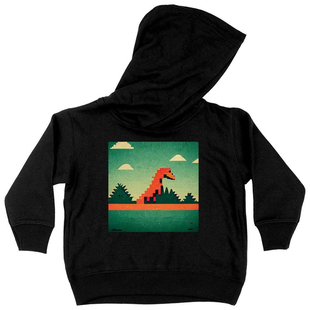 Dino Pixel Art Toddler Hoodie – Cute Dinosaur Toddler Hooded Sweatshirt