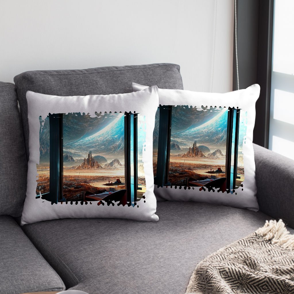 Space City Art Square Pillow Cases – Future World Pillow Covers | Nigerian Mug