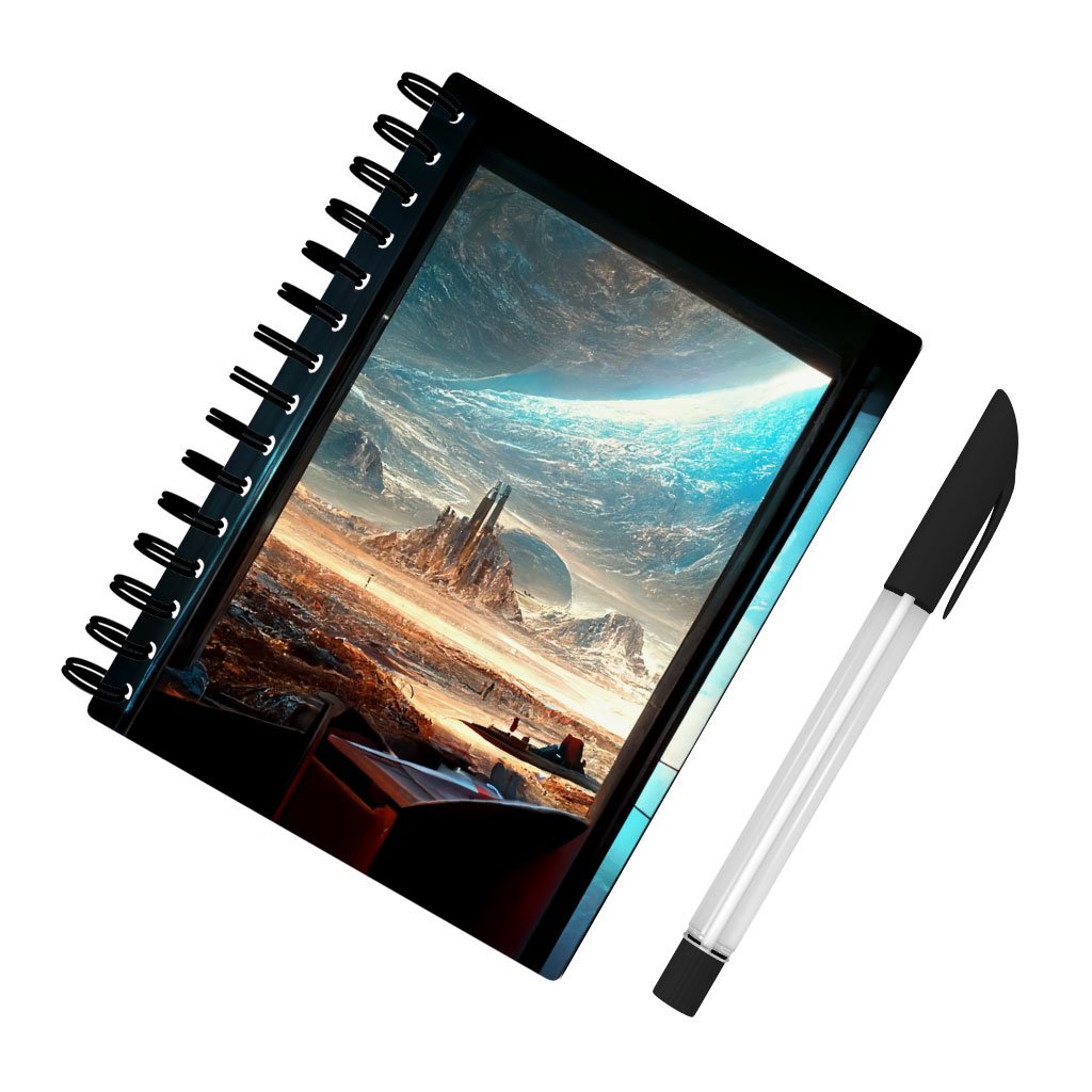 Space City Art Spiral Notebook – Future World Notebook – Cityscape Notebook