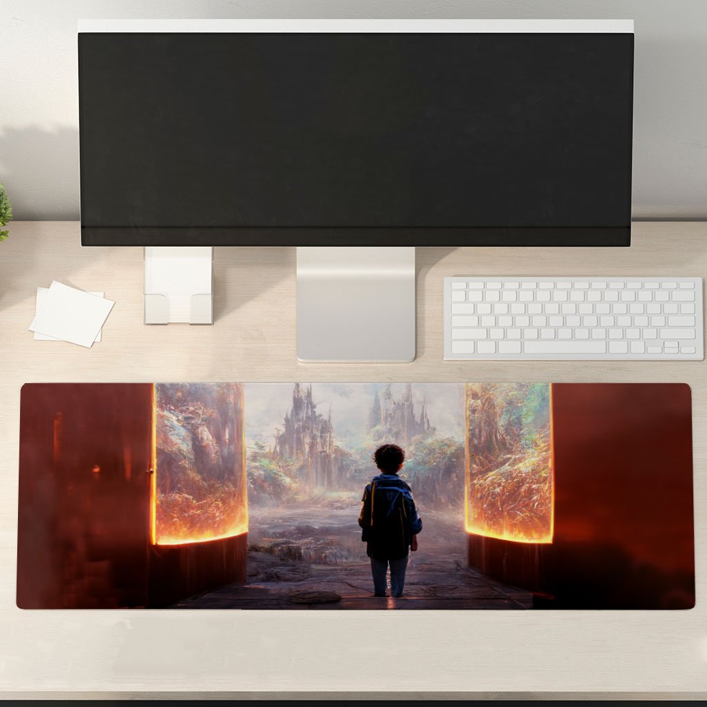 Fantasy World Concept Art Desk Mat – Portal Desk Pad – Printed Laptop Desk Mat
