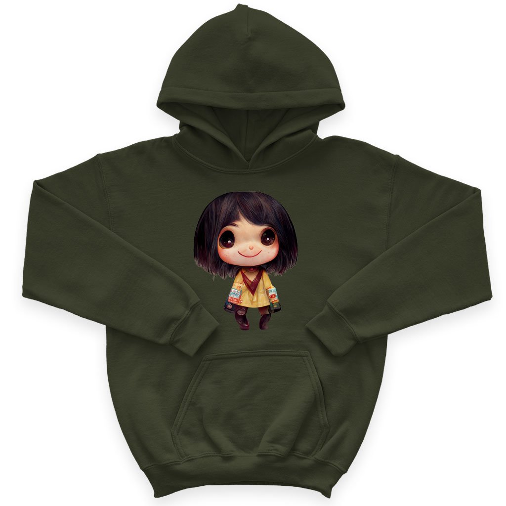 Kawaii Anime Face Kids’ Sponge Fleece Hoodie – Cute Kids’ Hoodie | Shopamericaio