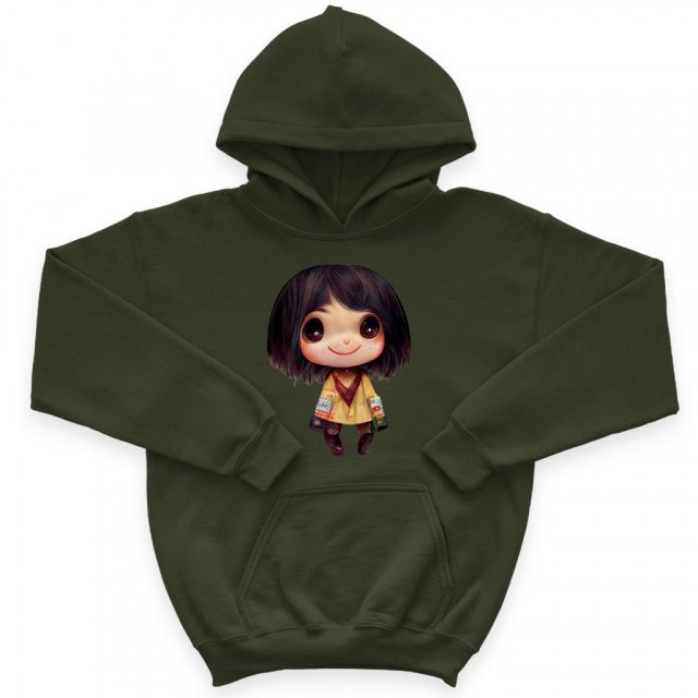 Kawaii Anime Face Kids’ Sponge Fleece Hoodie – Cute Kids’ Hoodie | Shopamericaio