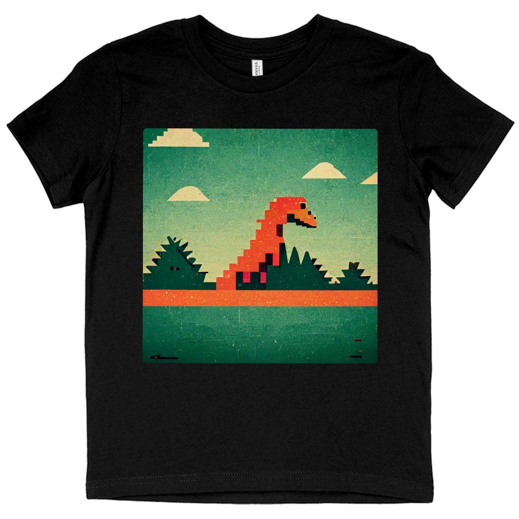 Dino Pixel Art Kids’ T-Shirt – Cute Dinosaur T | Girl Print Toddler T-Shirt