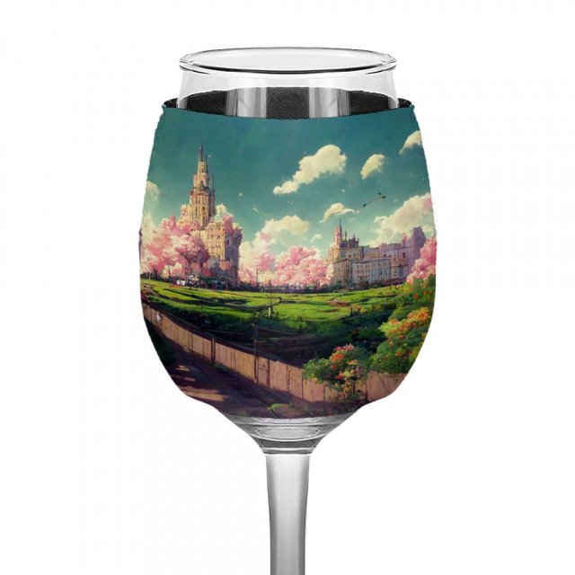 Anime City Scenery Art Wine Glass Sleeve – Nature Sleeves for Wine Glass