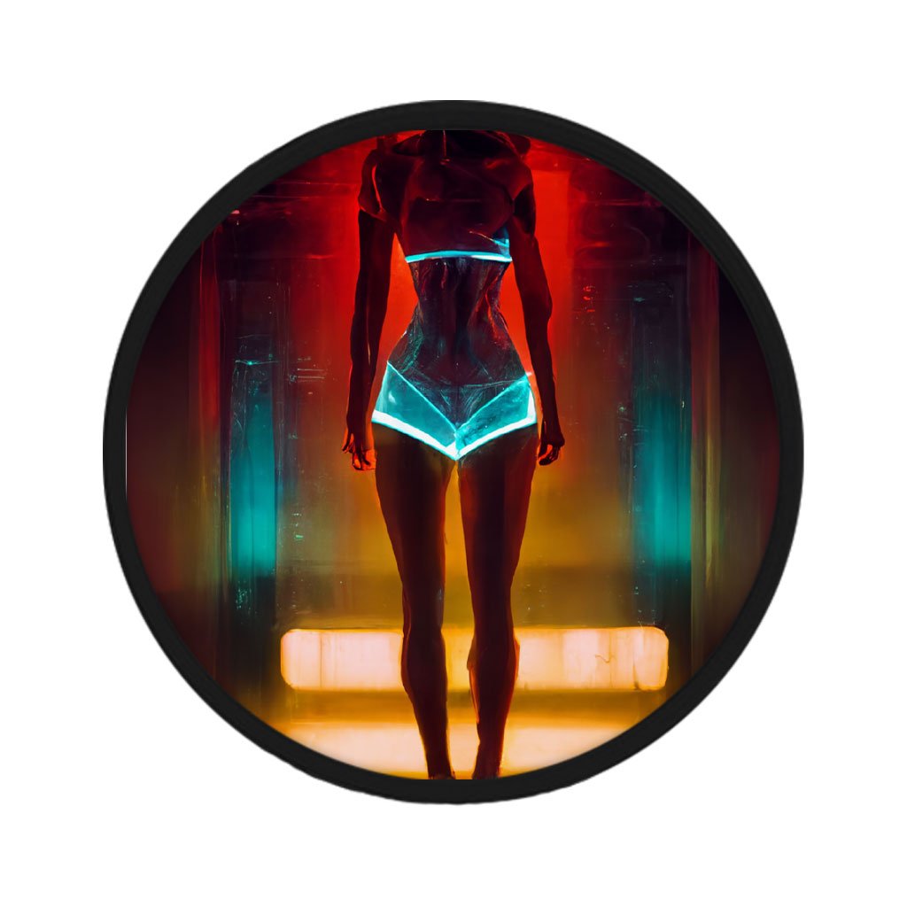 Fashion Model Woman In Neon Light Patches | Skull Designs For Socks