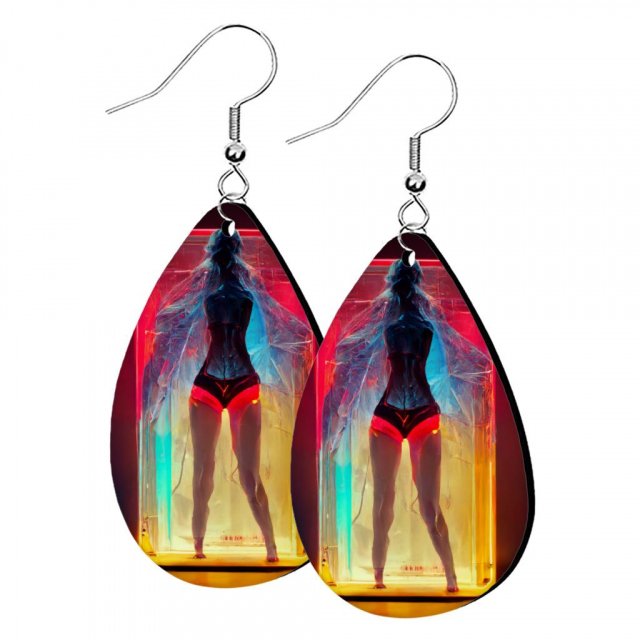 Supermodel Art Earrings – Neon Earrings – Fantasy Earrings | Shopamericaio
