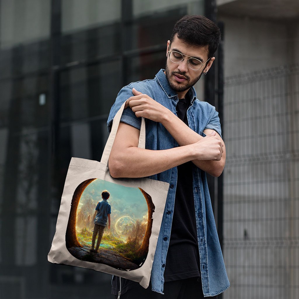 Fantasy World Digital Art Small Tote Bag – Magical Forest Shopping Bag