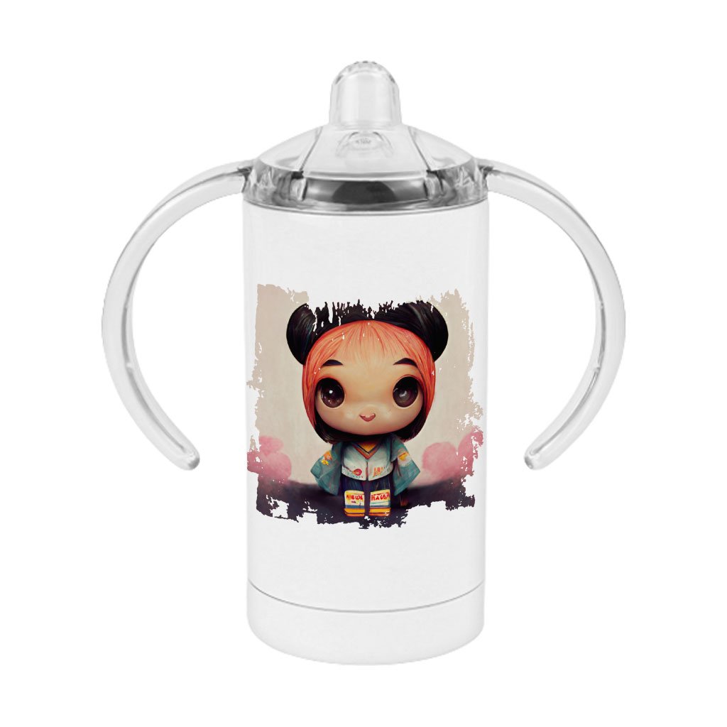 Girl Print Sippy Cup – Anime Baby Sippy Cup | Japanese Cute Girl Baby Bibs
